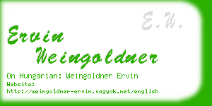 ervin weingoldner business card